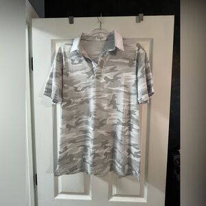 Greg Norman Collection Camouflage Polo in Gray and White